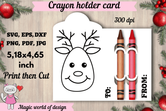 Christmas Deer Coloring Card SVG: A Festive Graphic Design Asset for Crafters