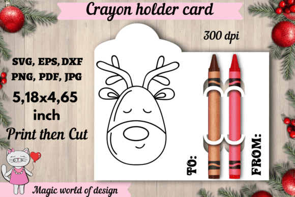 Christmas Deer Head Coloring Card SVG: A Festive Graphic Design Asset for Crafts and Branding
