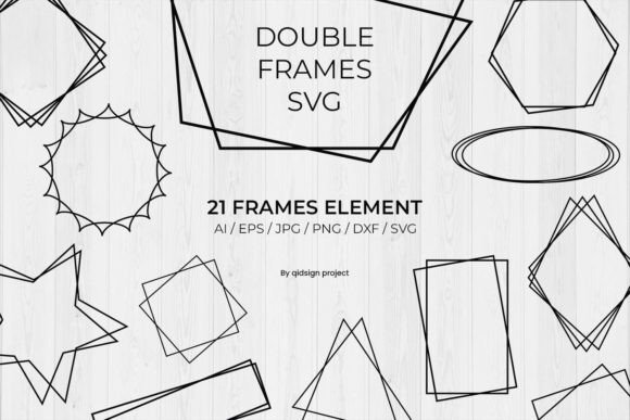 Double Frames SVG 21 Frames Element: A Versatile Graphic for Crafts