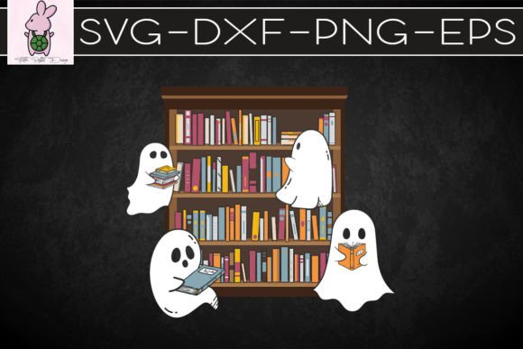 Ghosts Reading Books Teacher Halloween Graphics for Crafts