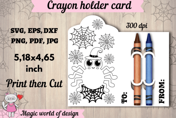 Halloween Spider Coloring Card SVG for Crafts and Graphics