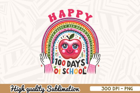 Happy 100 Days of School PNG: A Playful Graphic for Crafts and Branding