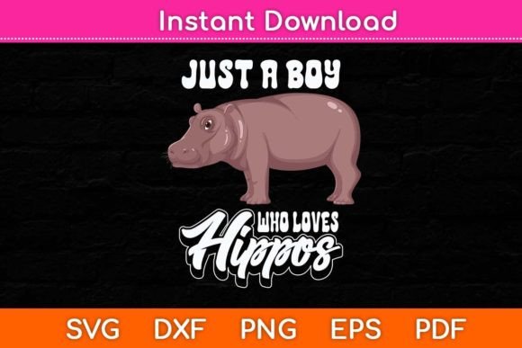 Just a Boy Who Loves Hippos: A Playful Graphic Design Asset for Crafts and Branding