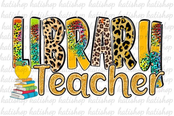 Library Teacher Leopard PNG Sublimation for Crafts and Graphics