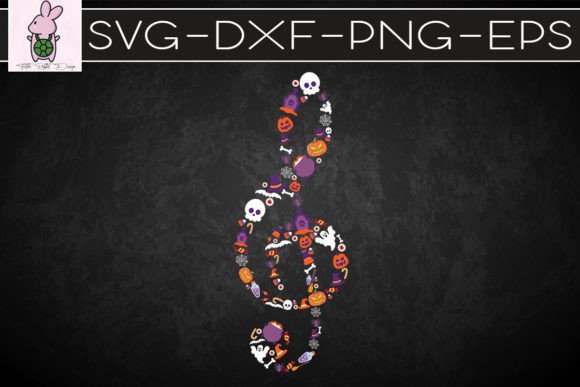 Music Note Symbol Halloween School Graphics for Creative Crafts