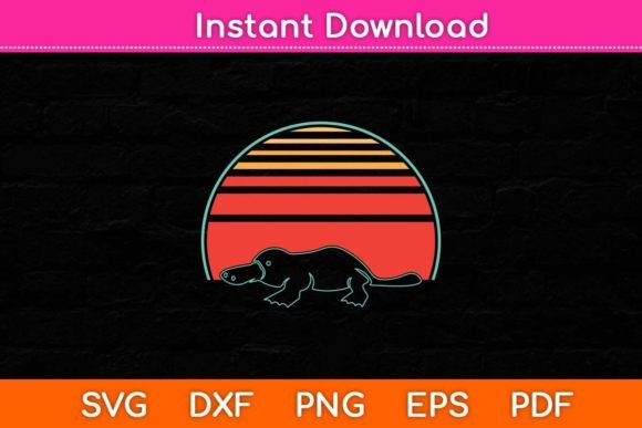 Platypus Vintage Retro SVG Cut File for Crafts and Graphics