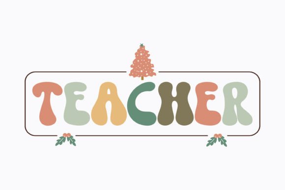 Retro Christmas Teacher PNG: A Versatile Graphic Design Asset for Crafts and Branding