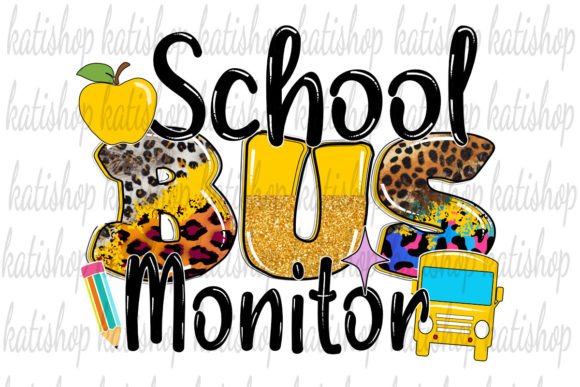 School Bus Monitor Leopard Sublimation: A Dynamic Graphic for Crafts and Branding