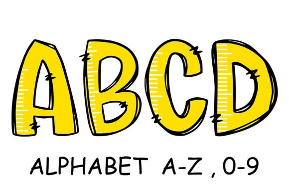 School Ruler Alphabet Letters Numbers for Crafts and Graphics
