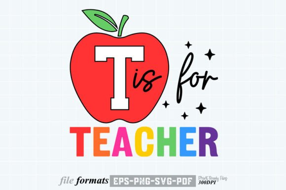 T is for Teacher Retro Quotes: A Graphics Asset That Elevates Crafts and Content