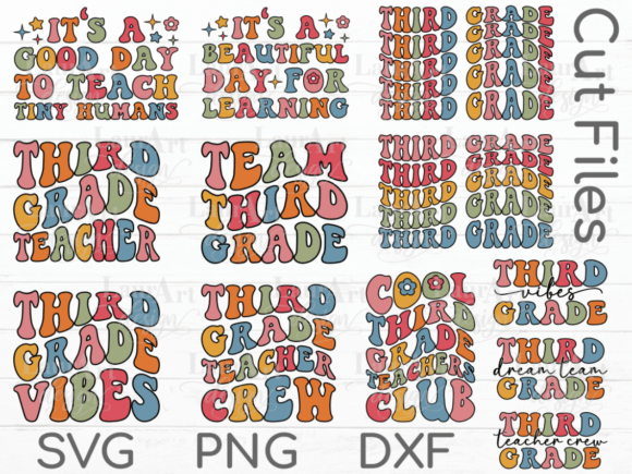 Third Grade Teacher Vibes Crew Team Club Graphics for Crafts & Branding
