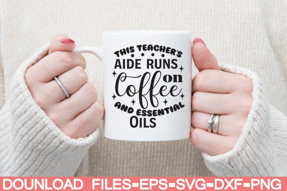 This Teacher’s Aide Runs on Coffee and E: A Vibrant Graphic for Creative Projects