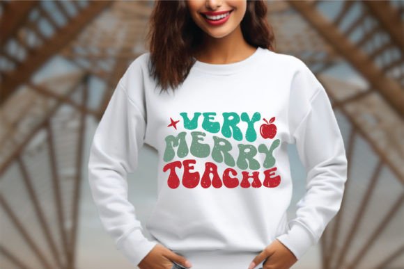 Very Merry Teache Retro Teacher Sublimation: A Versatile Graphic Design Asset for Crafts & Marketing