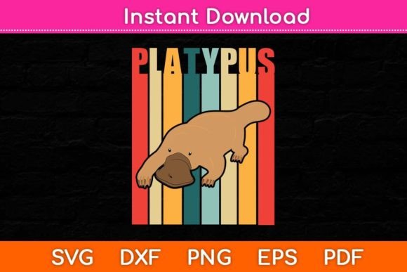 Vintage Platypus Retro SVG Design: A Nostalgic Asset for Crafts and Graphics